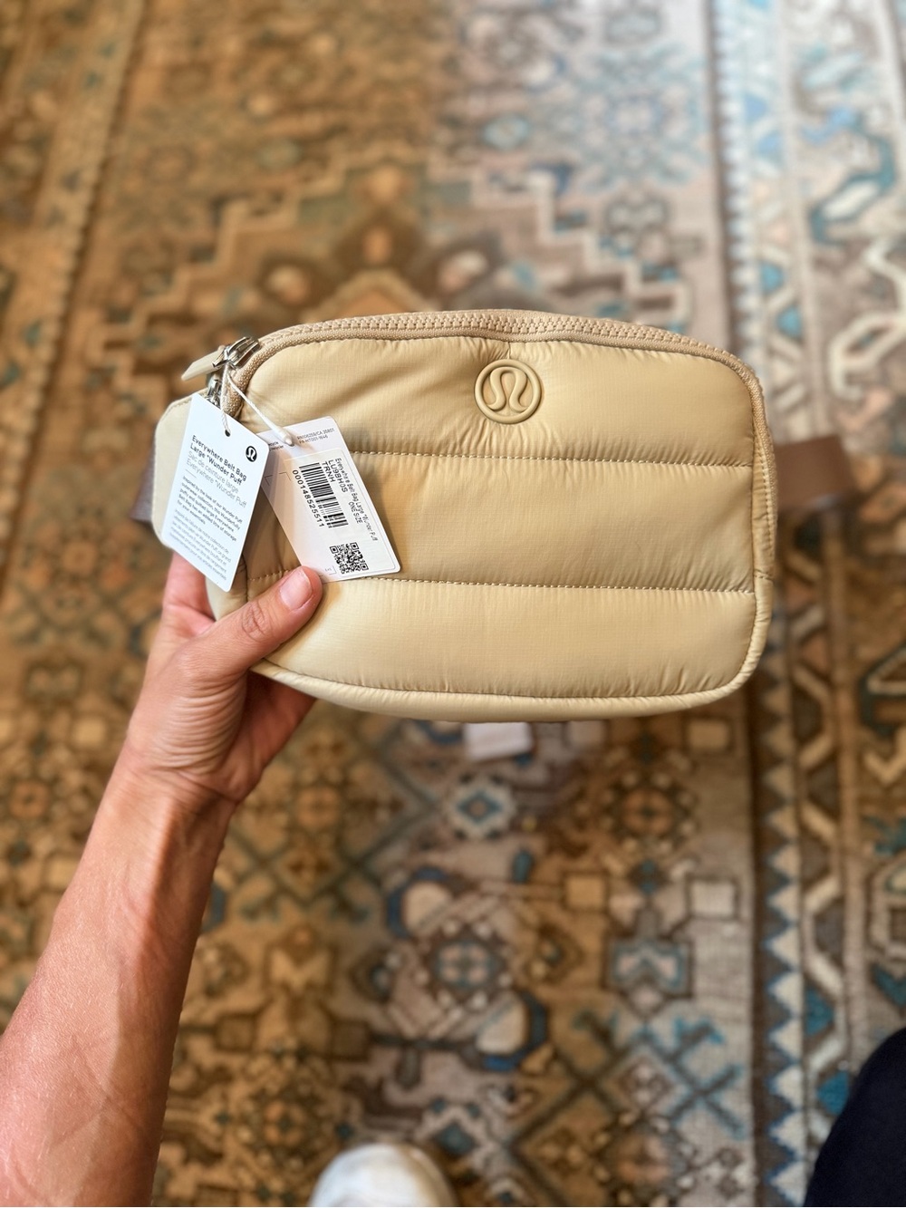 lululemon athletica Beige Quilted Crossbody Belt Bag